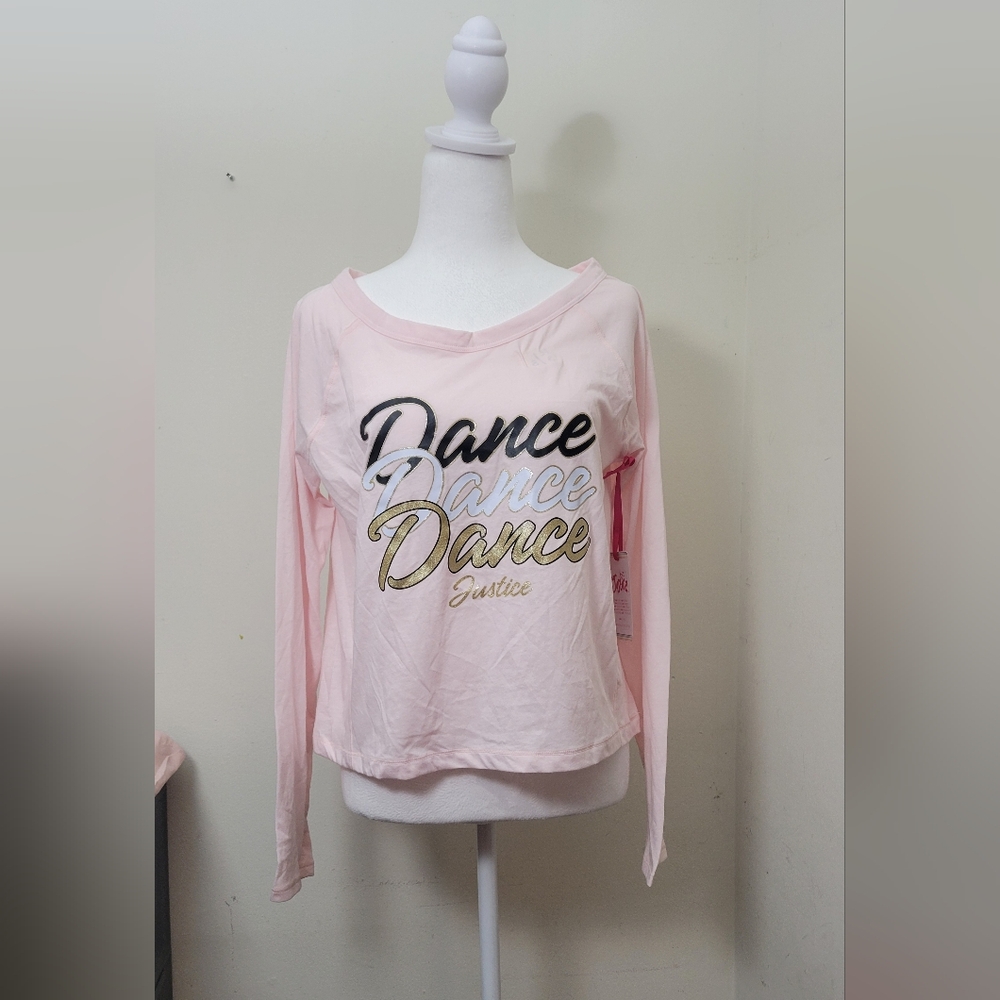 Justice Girls Long Sleeve Dance T-Shirt, Sizes XL(16-18) - Picture 4 of 9
